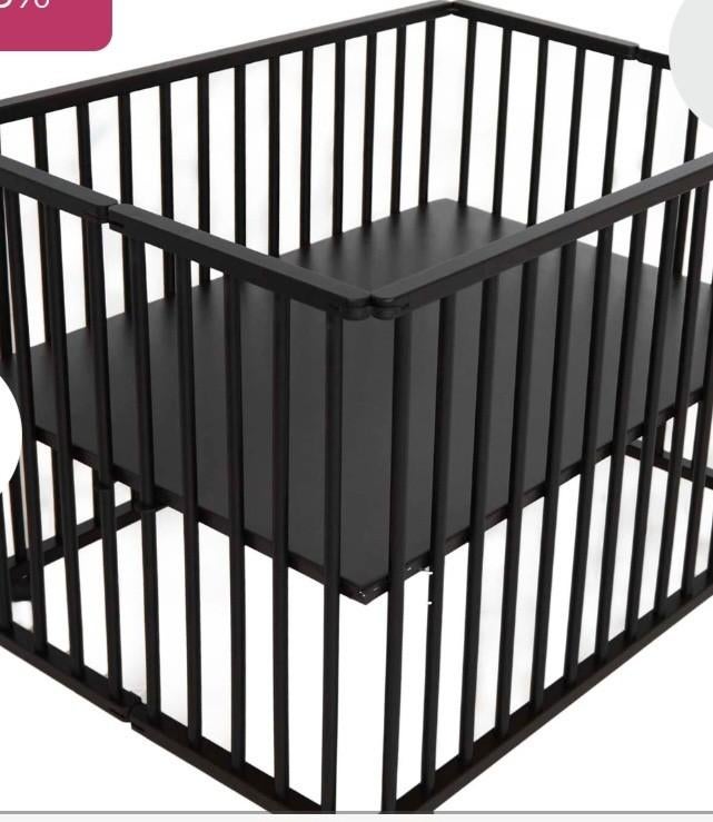 Prenatal opklapbare box Edin - Zwart, Kinderen en Baby's, Boxen, Ophalen, Gebruikt, In hoogte verstelbaar, Rechthoekig