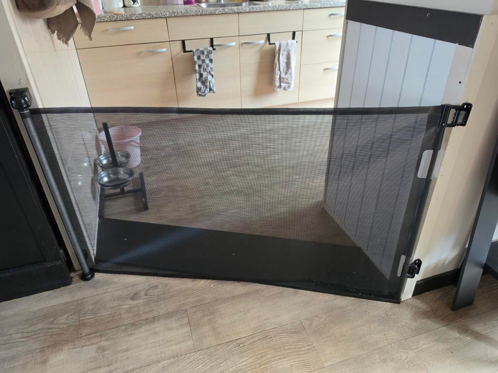 Traphek oprolbaar zwart, Kinderen en Baby's, Traphekjes, Ophalen, 115 cm of meer, Oprolhekje