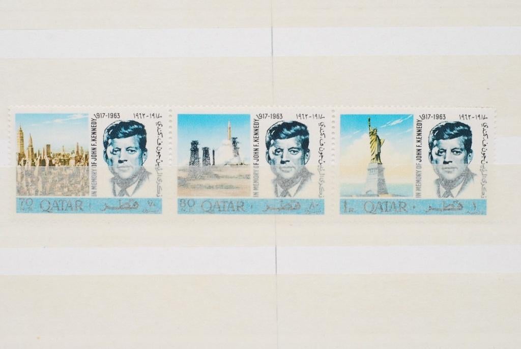 John F. Kennedy postzegels - JFK Qatar 1966, Postzegels en Munten, Postzegels | Amerika, Verzenden, Postfris, Noord-Amerika