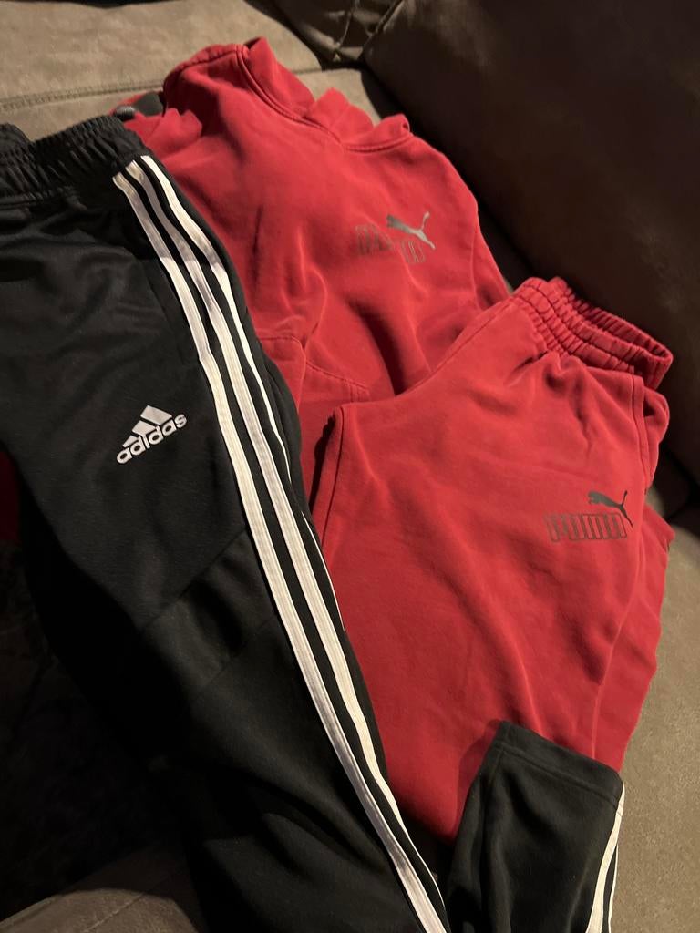 Puma trainingspak en Adidas trainingsbroek, Ophalen