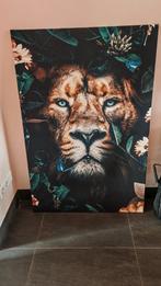 Canvas fotoposter leeuw, Ophalen, Minder dan 50 cm, Zo goed als nieuw, Schilderij