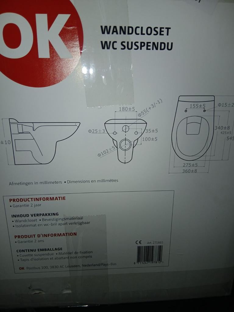 Hangtoilet, Ophalen, Zo goed als nieuw, Toilet
