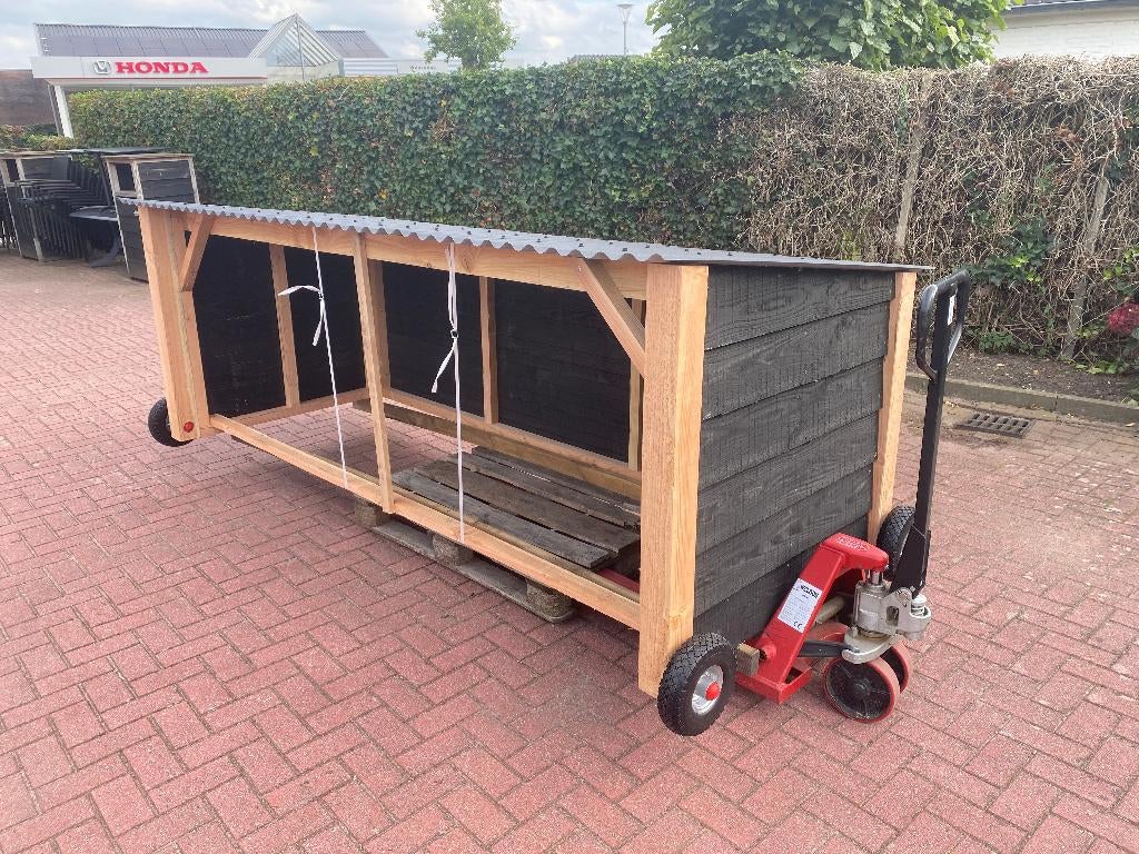 Fiets stalling | Fiets schuurtje met berging|haardhout hok, Verzenden, Nieuw, Hout, Overige typen