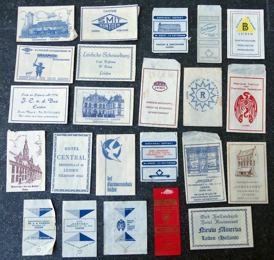 Leiden suikerzakjes leeg suikerwikkels, Ophalen of Verzenden, Nederland