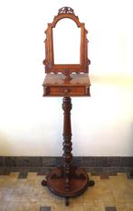Scheertafel antiek mahonie kapper spiegel barber kwast, Antiek en Kunst, Ophalen