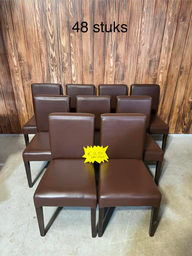 Bruine Horeca Stoelen Partij van 48 Stuk, Huis en Inrichting, Ophalen, Zo goed als nieuw, Bruin, Vijf, Zes of meer stoelen