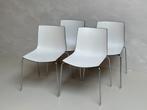 4 x Design Stoel Arper Catifa | Wit | Stapel | Made in Italy, Ophalen of Verzenden, Zo goed als nieuw, Wit, Vier