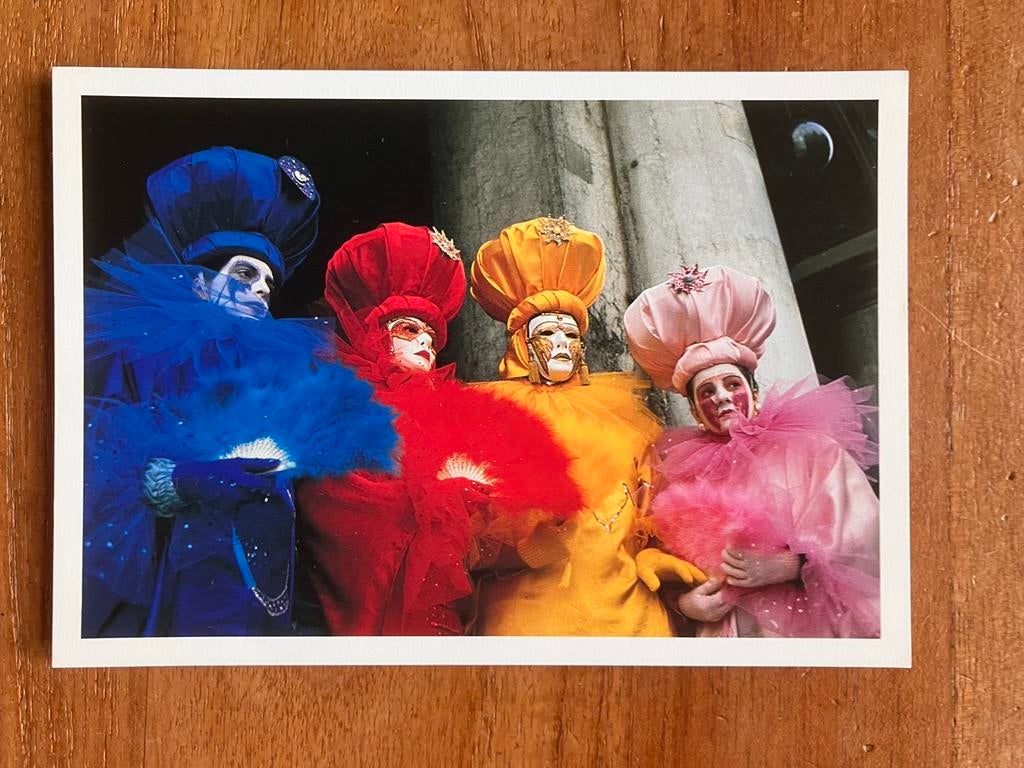 Henk van der Leeden. Carnival in Venice - Kleurrijke Maskers, Ophalen of Verzenden, 1980 tot heden, Ongelopen, Feest(dag)