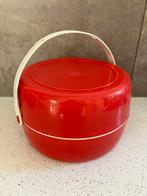 Vintage camping set / picknick servies - rood kunsstof, Ophalen of Verzenden, Zo goed als nieuw