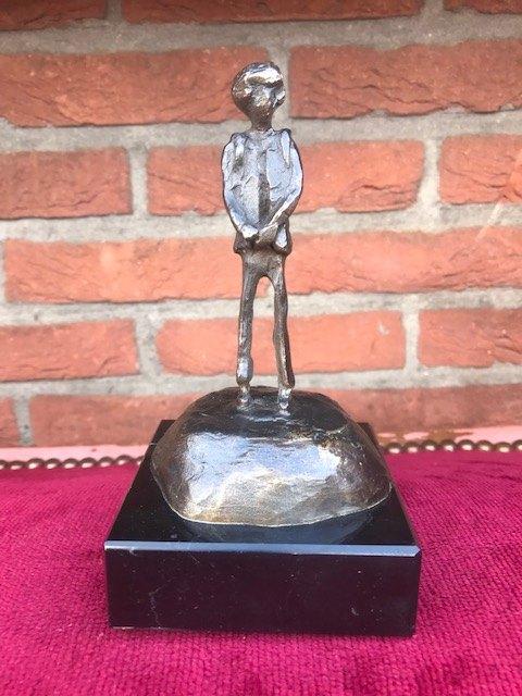 bronzen beeldje, de jonge reiziger, Ophalen of Verzenden, Brons