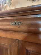 Antieke eiken meidenkast met blauw interieur, Ophalen