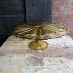 Glazen taartplateau geel, Ophalen of Verzenden