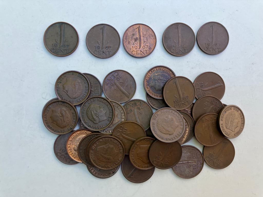 41 Centen 1967, Ophalen of Verzenden, Koningin Juliana, 1 cent, Losse munt