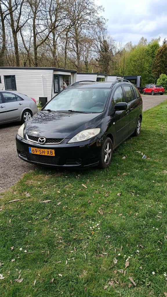 Mazda 5 1.8 2006 Zwart, Auto's, Mazda, 1370 kg, 4 cilinders, 7 stoelen, Zwart