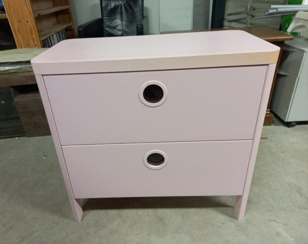 Leuk roze kastje met twee lades - 80x40x75 cm, Ophalen, Gebruikt