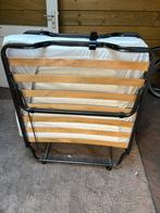 Opvouwbaar logeerbed met matras en hoes, Ophalen, Gebruikt, Eenpersoons, Zwart