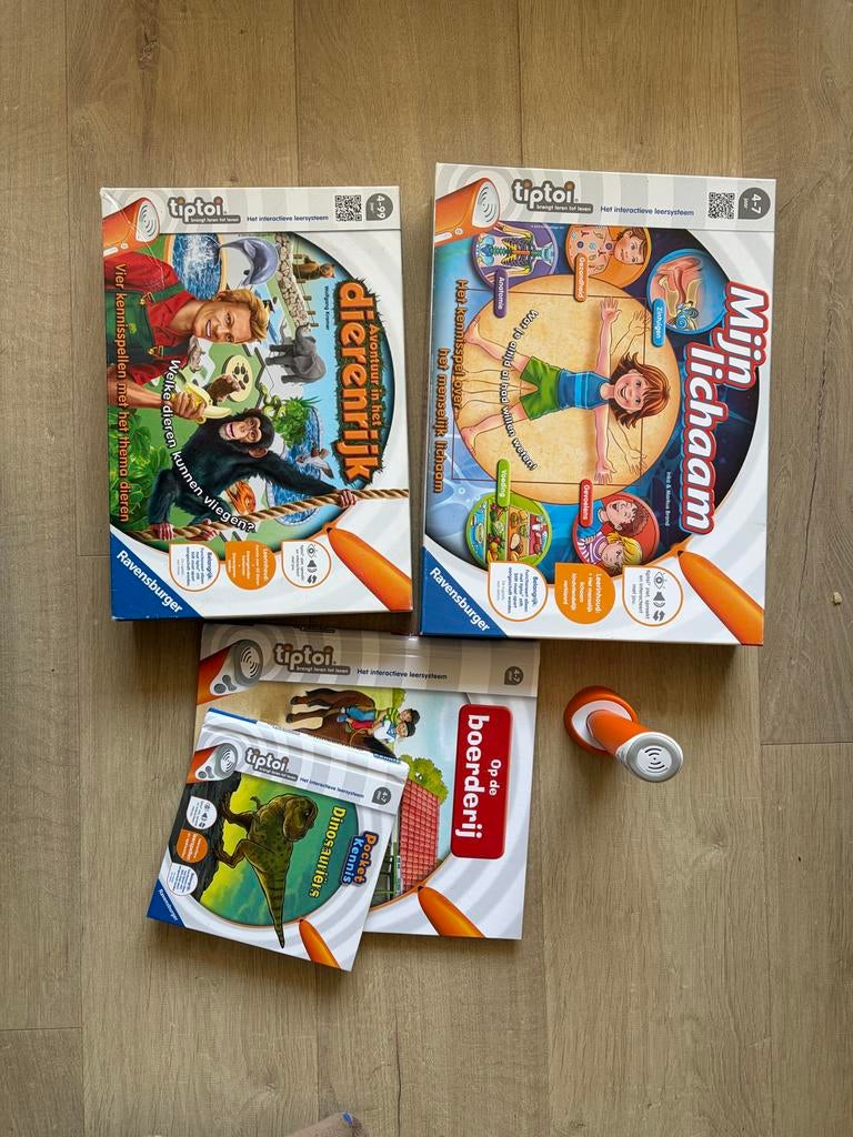 Tiptoi Starterset: Dierenrijk, Mijn Lichaam, Boerderij, Dino, Kinderen en Baby's, Ophalen of Verzenden, Zo goed als nieuw, Ontdekken