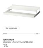 2x Komplement Ikea Pax schoenenrek 100x58 wit, Ophalen, Zo goed als nieuw