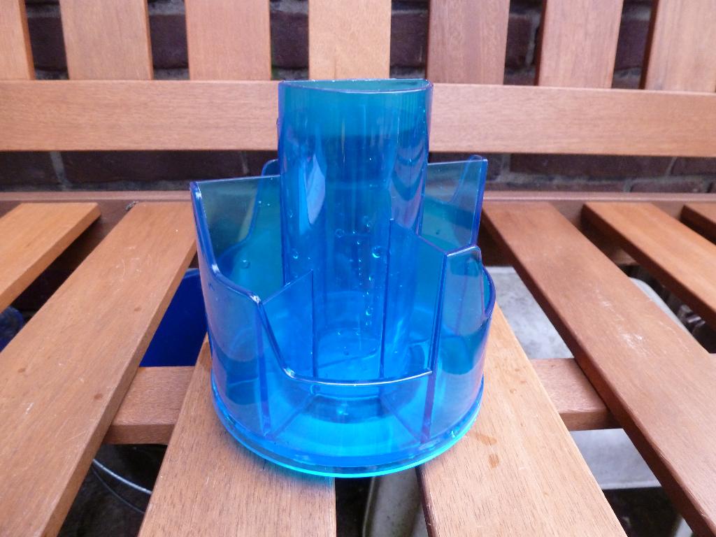 Blauwe vintage pennenhouder draaiend, Ophalen of Verzenden