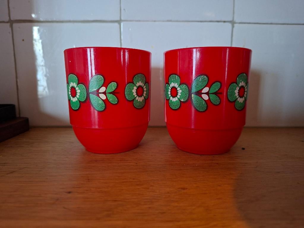 Emsa retro bekers, Verzamelen, Retro, Ophalen of Verzenden, Huis en Inrichting