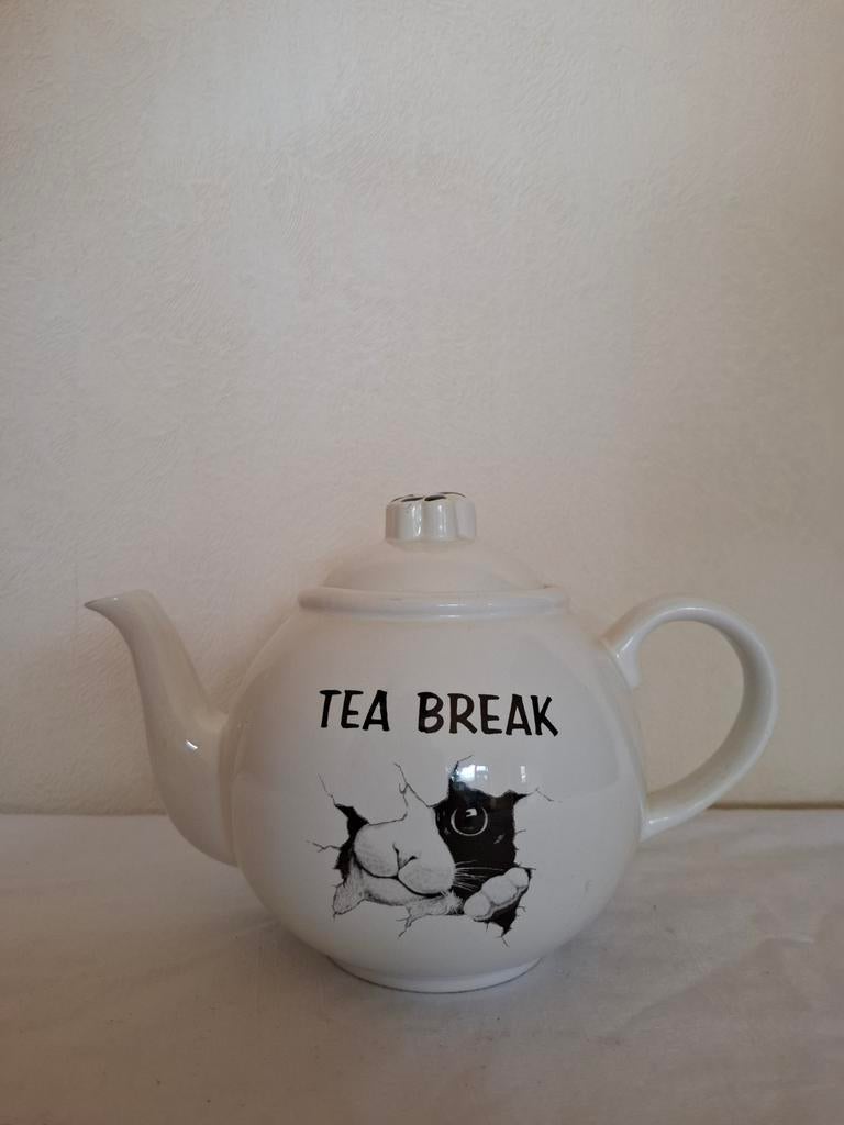 Felix the Cat Theepot - Tea Break - Zo goed als nieuw, Theepot/fluitketel, Ophalen of Verzenden, Zo goed als nieuw, Steen/keramiek