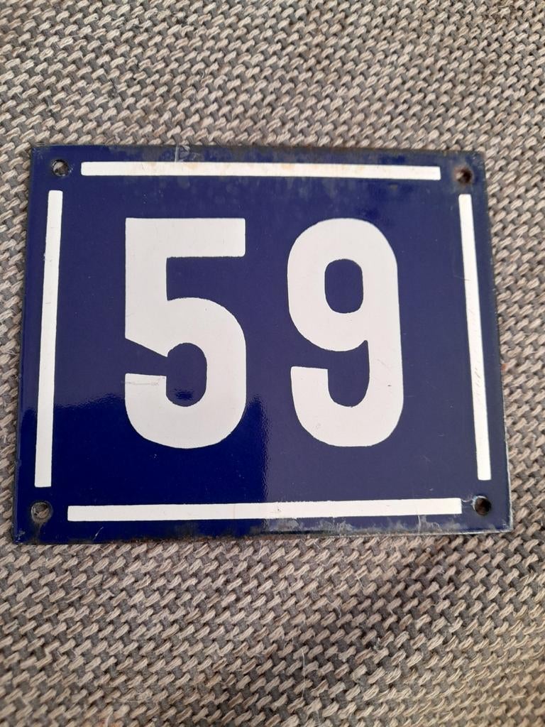 Oud emaille nummer bordje huisnummer, Antiek en Kunst, Ophalen of Verzenden