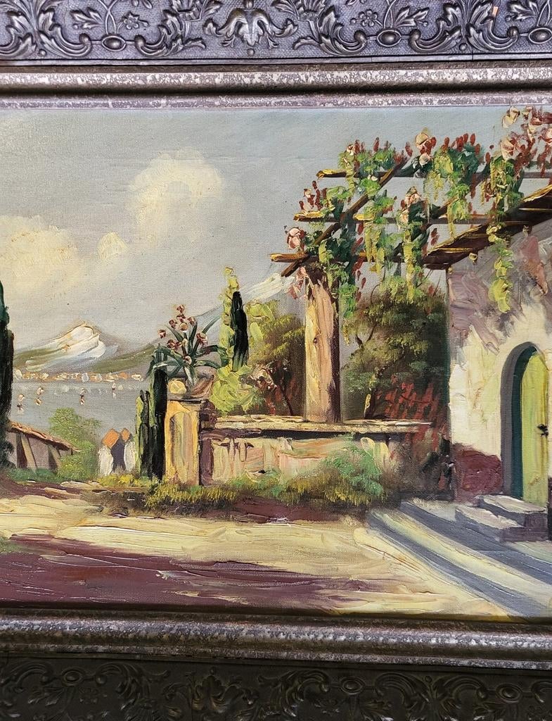Mediterraans/Schilderij/Olieverf/Vintage, Ophalen of Verzenden