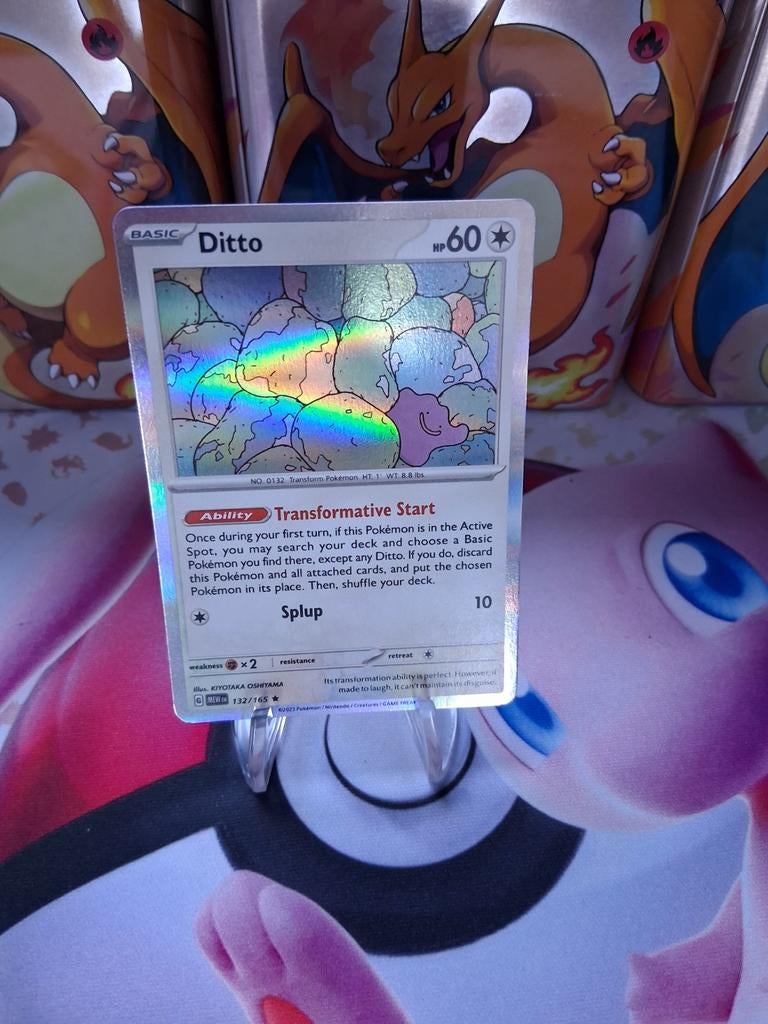 Pokémon kaart Ditto holo mew 151 132/165, Hobby en Vrije tijd, Verzamelkaartspellen | Pokémon, Ophalen of Verzenden, Foil