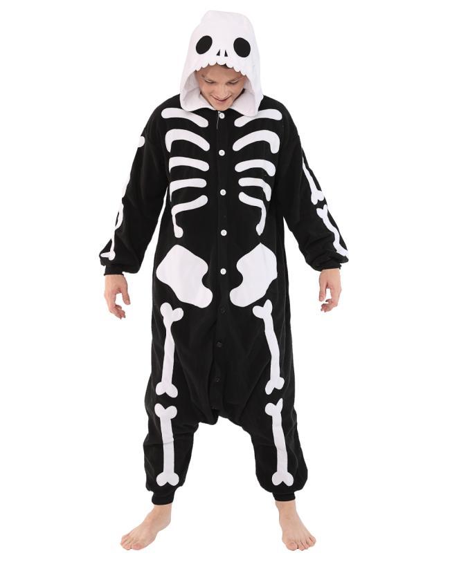 Skelet onesie L-XL Pak Kostuum Zwart Wit Halloween Geraamte, Kleding | Heren, Carnavalskleding en Feestkleding, Zo goed als nieuw