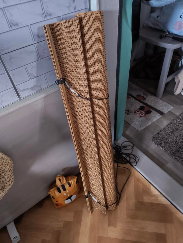 Bamboe rolgordijn 90x180 cm - Nieuwstaat, Ophalen, Bruin, 50 tot 100 cm, Zo goed als nieuw