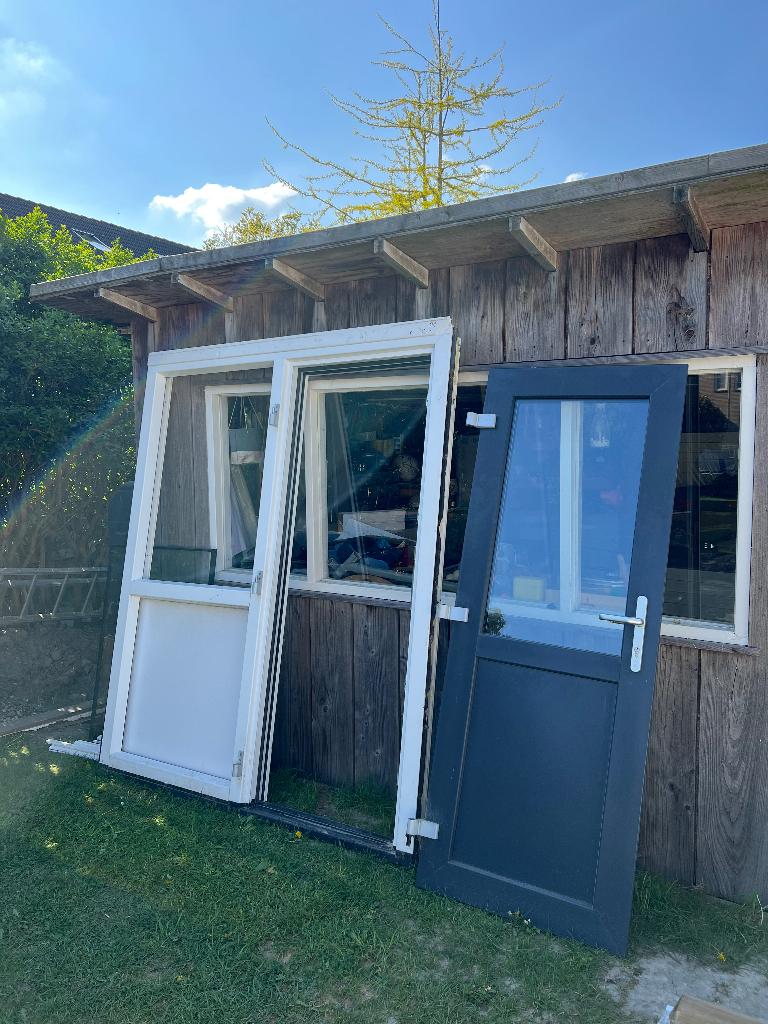 Kunststof kozijn incl isolerend glas HR++, Ophalen, Kunststof, Gebruikt, Deurkozijn