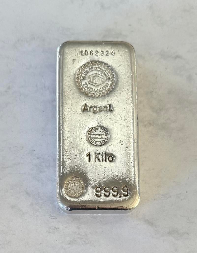 1 kilo zilver Thompson Engelhard 999 zilver, Postzegels en Munten, Edelmetalen en Baren, Ophalen of Verzenden, Zilver