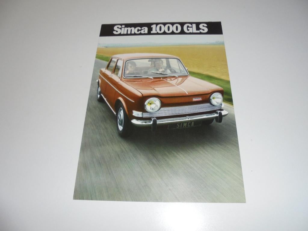 brochure Simca 1000 GLS  1973, Ophalen of Verzenden, Zo goed als nieuw, Overige merken