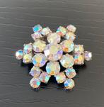 Vintage Aurora borealis kristallen sterbroche -3,5 cm-, Ophalen of Verzenden, Zo goed als nieuw, Zilver, Overige materialen