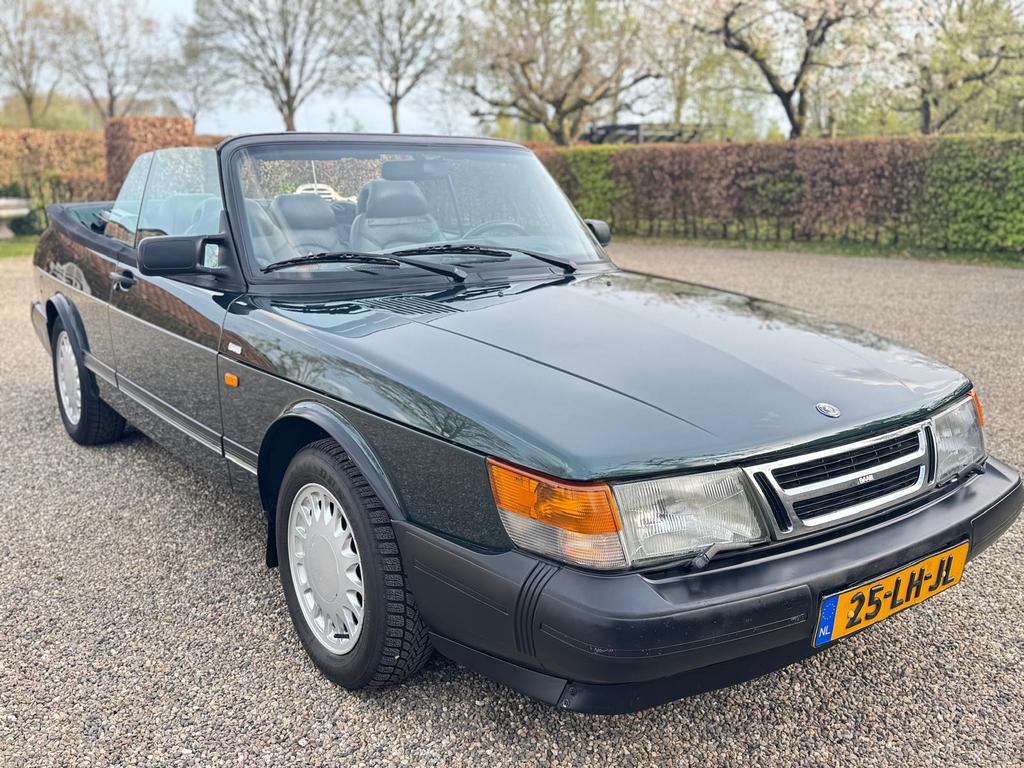 Saab 900 2.0 16 S Cabrio U9 1992 Groen, Auto's, Saab, Voorwielaandrijving, 1280 kg, Zwart, 4 cilinders