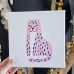 Unieke illustratie op canvas chère chasse luipaard leopard, Verzenden