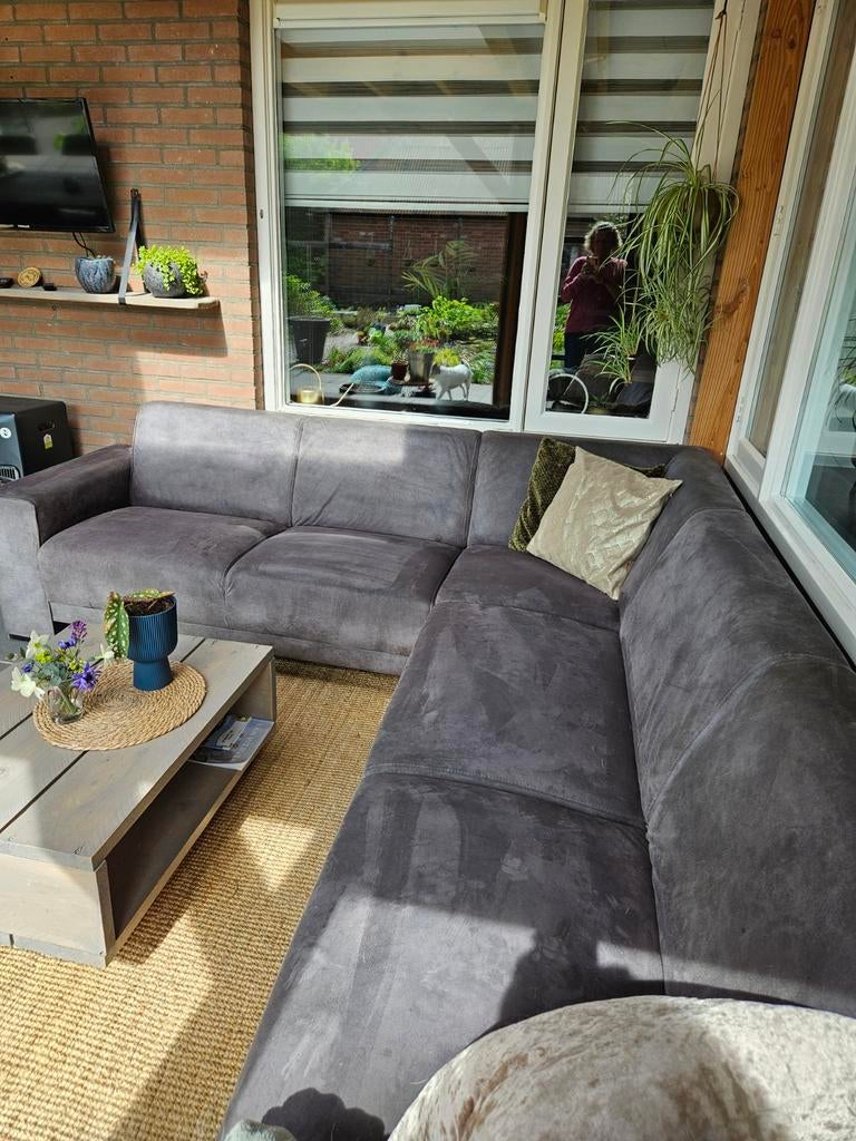 Hoekbank grijs/antraciet - 260x130cm, Huis en Inrichting, Banken | Bankstellen, 250 tot 300 cm, Gebruikt, 125 tot 150 cm, Hoekbank