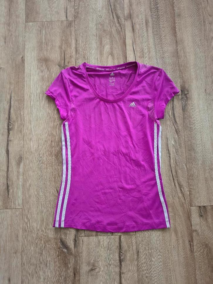 Prachtig paars, roze sportshirt Adidas, maat XS. Climacool., Kleding | Dames, Sportkleding, Zo goed als nieuw, Maat 34 (XS) of kleiner