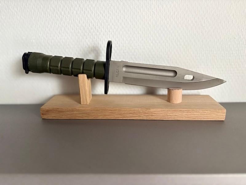 massief eikenhout messenstandaard mes knife zakmes messen, Caravans en Kamperen, Kampeergereedschap, Nieuw, Ophalen of Verzenden