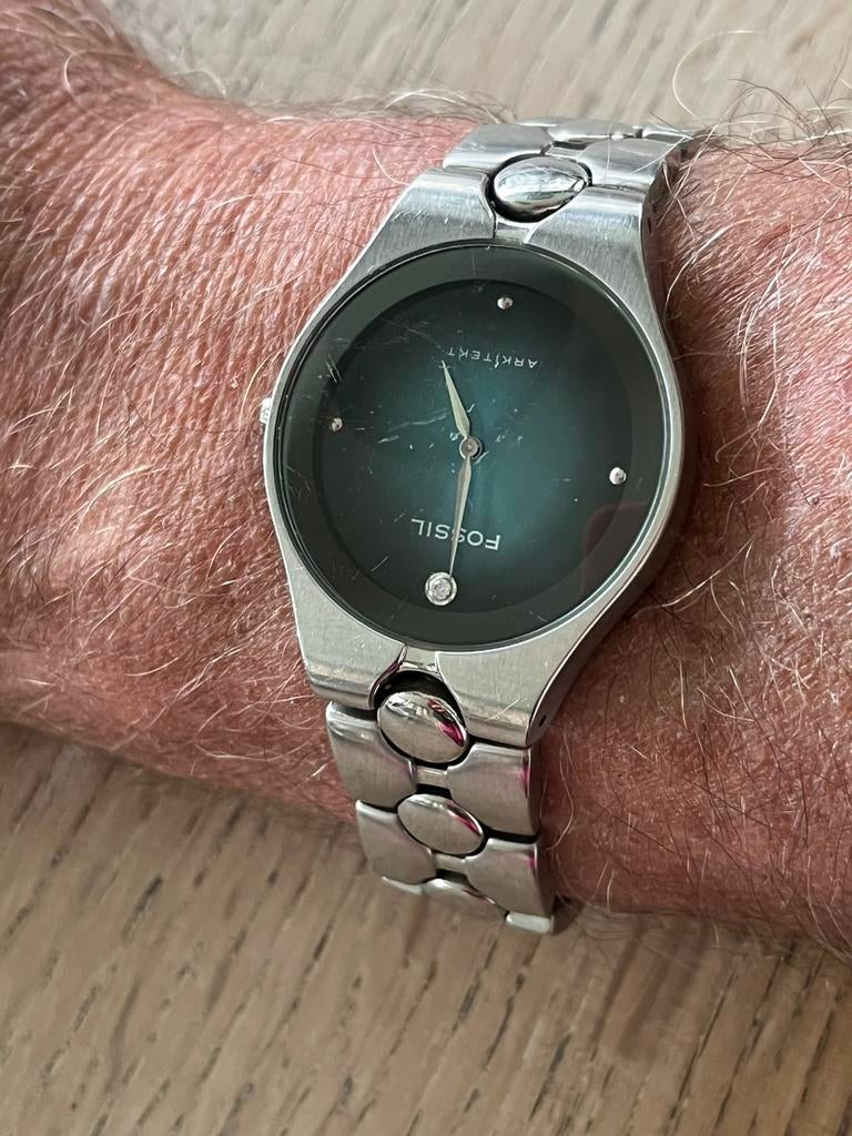 Vintage Fossil horloge, Sieraden, Tassen en Uiterlijk, Horloges | Dames, Ophalen of Verzenden, Zo goed als nieuw, Staal, Fossil