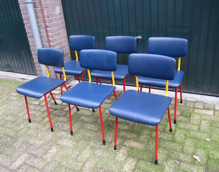 6x Gispen buisstoelen eetkamerstoelen stoel model 1231, Huis en Inrichting, Stoelen, Gebruikt, Vijf, Zes of meer stoelen, Ophalen