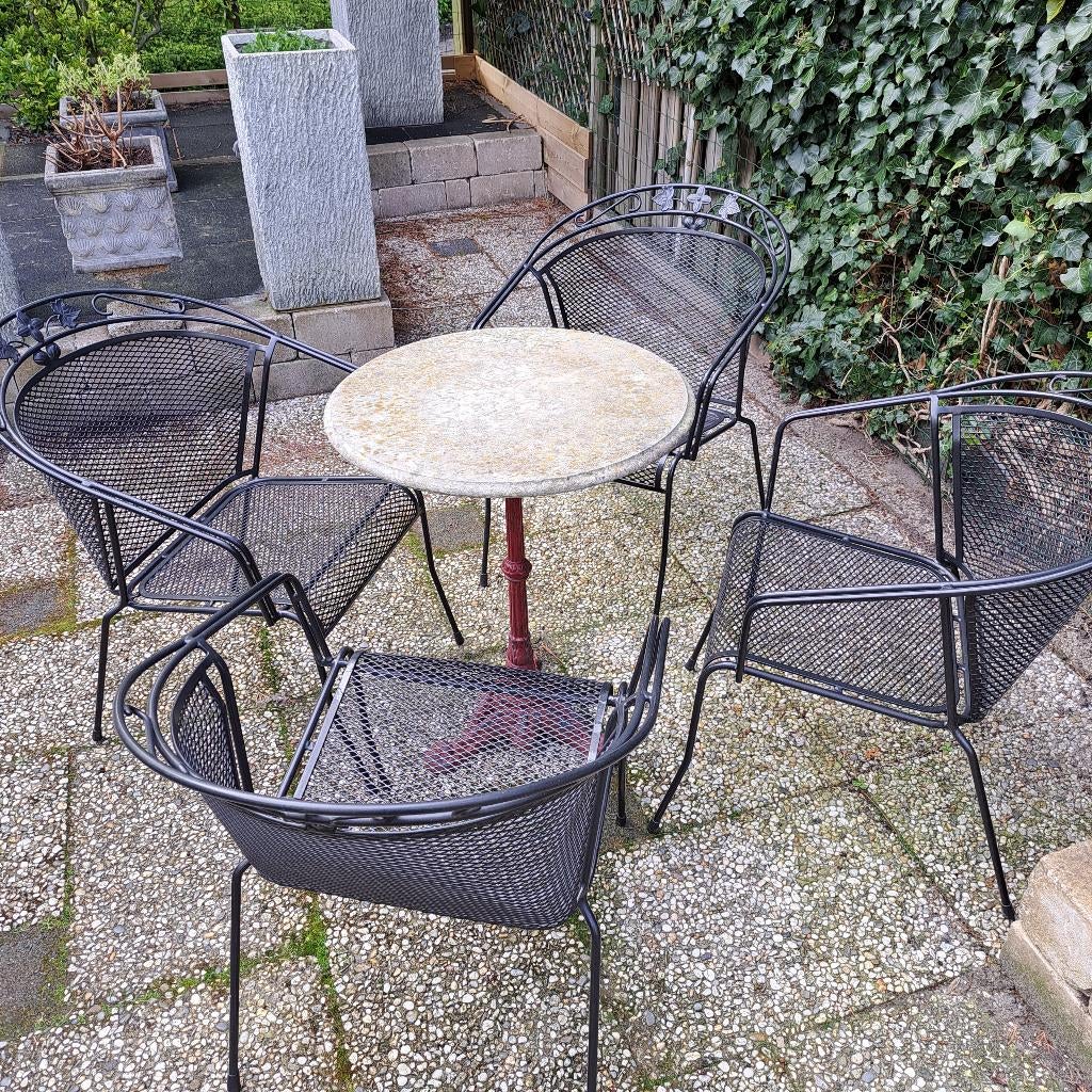 Leuke Hartmann tuinset met kussens, Ophalen, Gebruikt, Bijzettafel, Tuinset