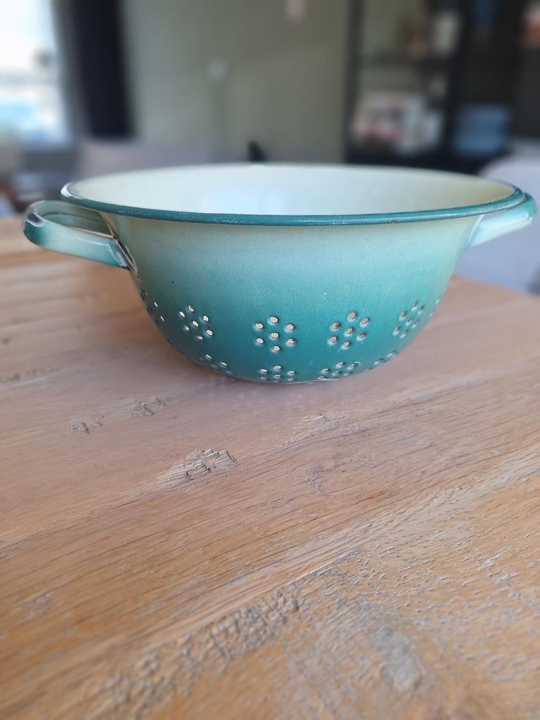 Vintage Emaille Vergiet Groen - Keuken Retro Design, Ophalen of Verzenden