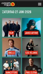 Tickets Concert at SEA zaterdag – top line-up!, Drie personen of meer, Juni