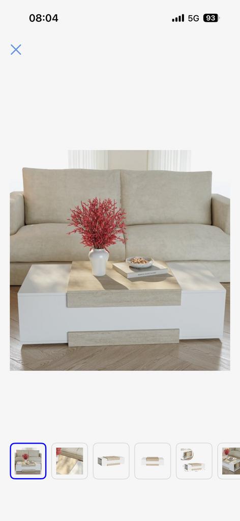 Salontafel wit en beige - 110x57x31 cm. Zo goed als nieuw, Huis en Inrichting, Tafels | Salontafels, Ophalen, 100 tot 150 cm, 50 tot 100 cm