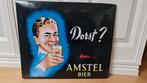 Vintage reclamebord Amstel bier, Verzamelen, Merken en Reclamevoorwerpen, Ophalen, Gebruikt, Reclamebord