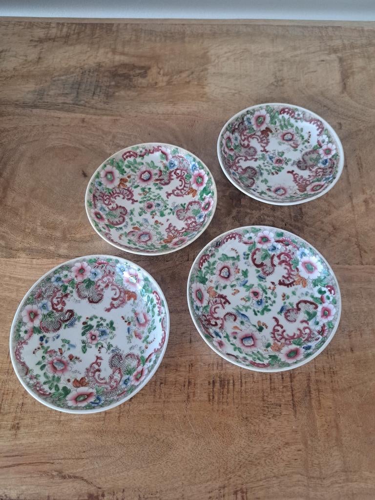 4 x creame ware england kop en schotels 19 eeuw, Antiek en Kunst, Antiek | Servies los, Ophalen of Verzenden