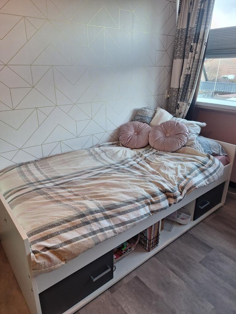 Nette 1-persoonsbed 90x200 met uitvalbeveiliging, Ophalen