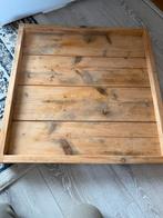 Houten handgemaakt plateau / dienblad 65x65 cm, Huis en Inrichting, Ophalen, Gebruikt, Vierkant, Hout
