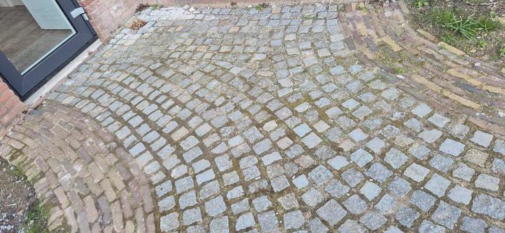 Oude waaltjes en koppelstones, ca. 50m2 - zelf uithalen, Tuin en Terras, Tegels en Klinkers, Gebruikt, Klinkers, Natuursteen, 10 m² of meer